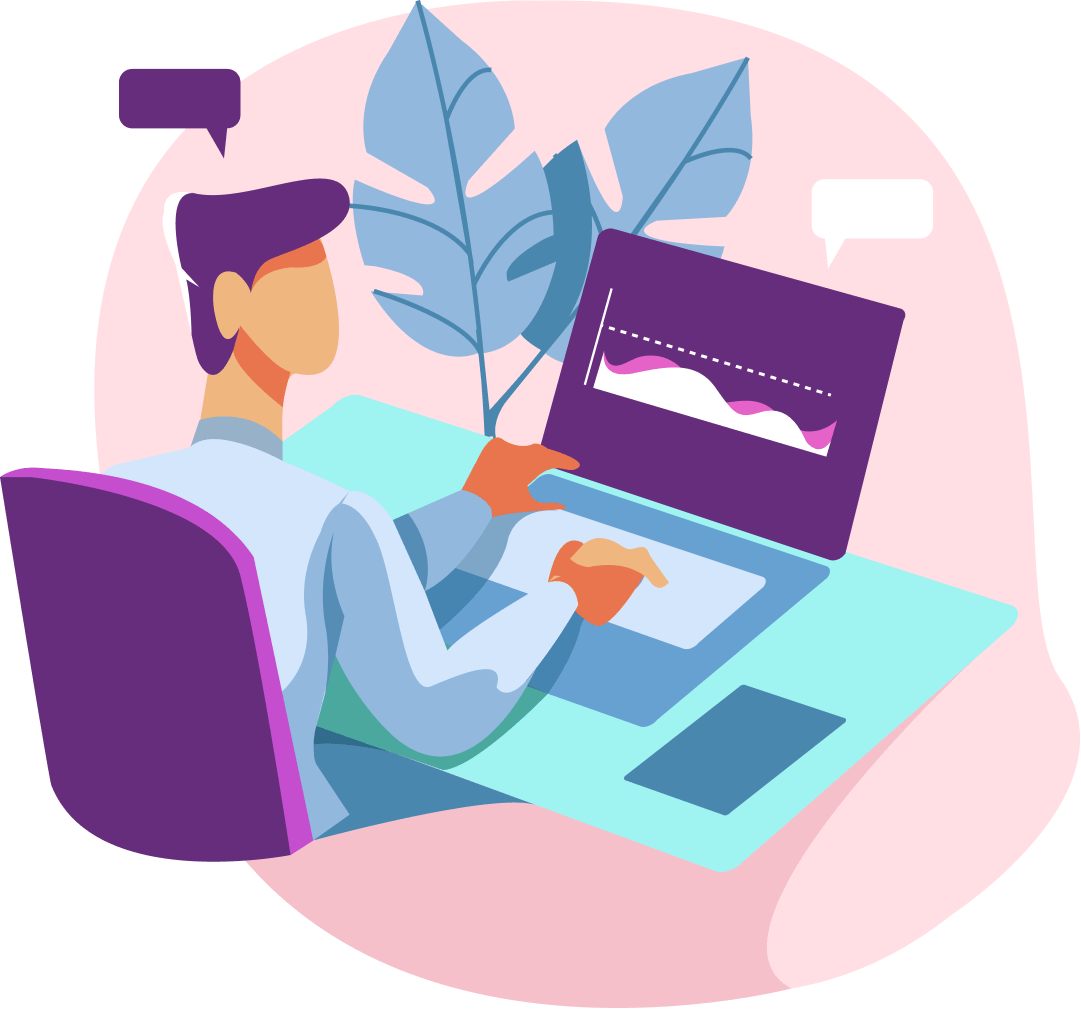 Equip leaders from strate a man sitting at a desk using a laptop