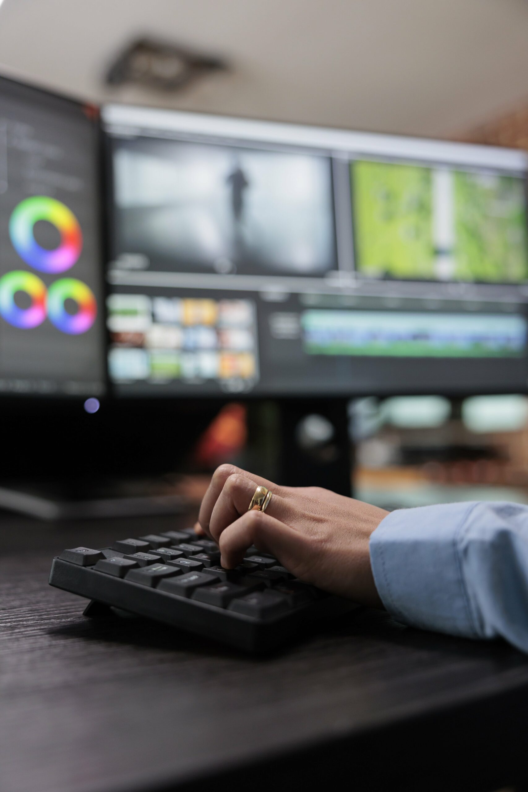 a person's hand on a keyboard